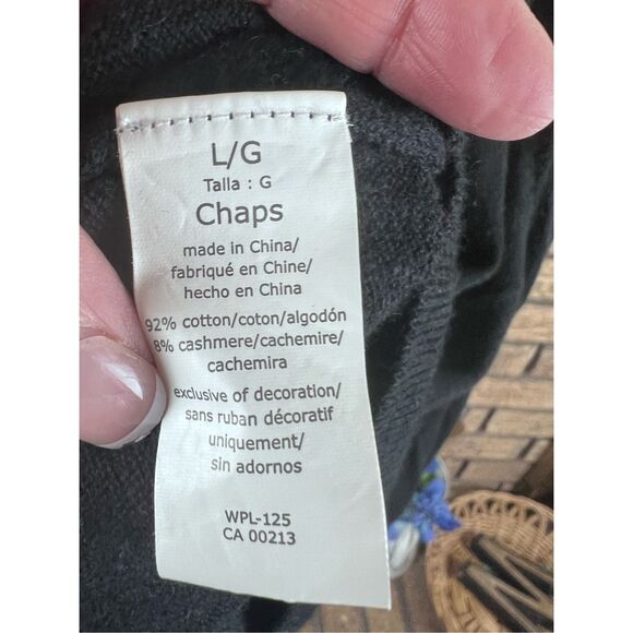 Chaps Navy Blue V-Neck Knit Cashmere Long Sleeve Pullover Sweater Men's Size Lar - Picture 3 of 9